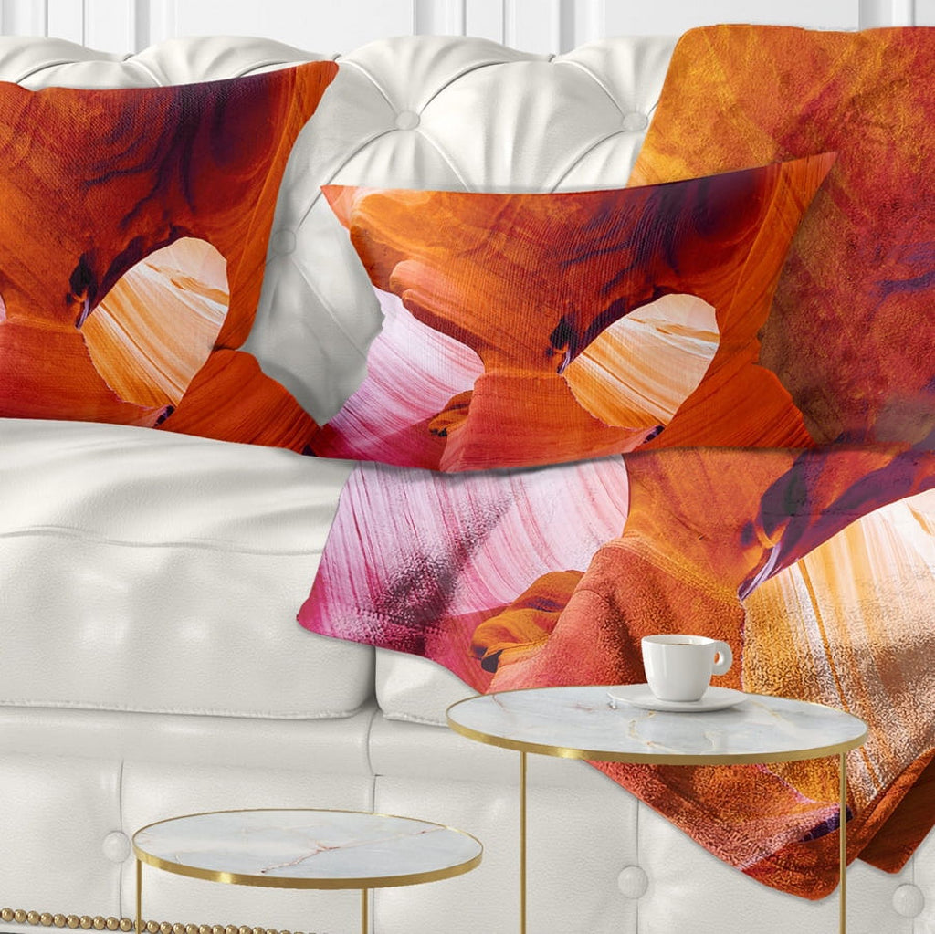 Antelope Canyon Landscape Photo Throw Pillow 12x20 N259716