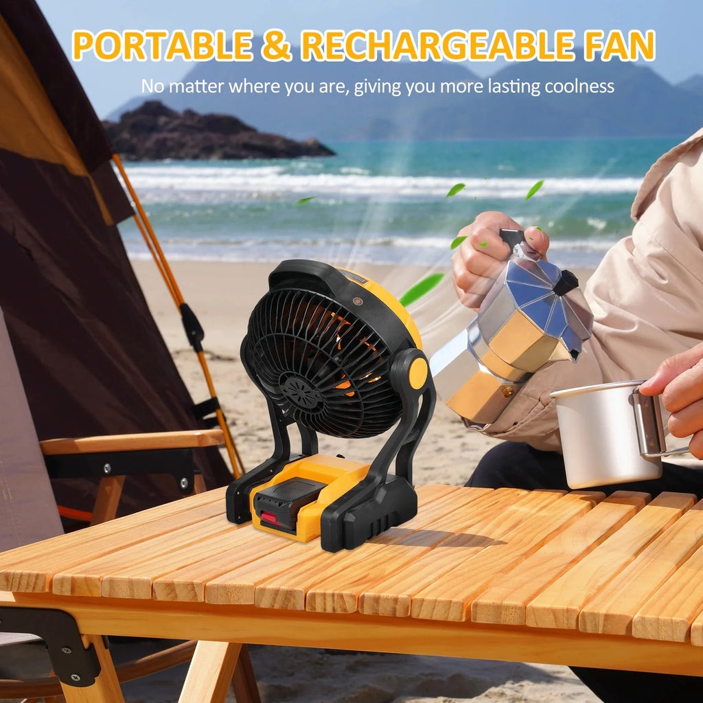Rechargeable 8 Inch Camping Fan with LED Lantern W28562
