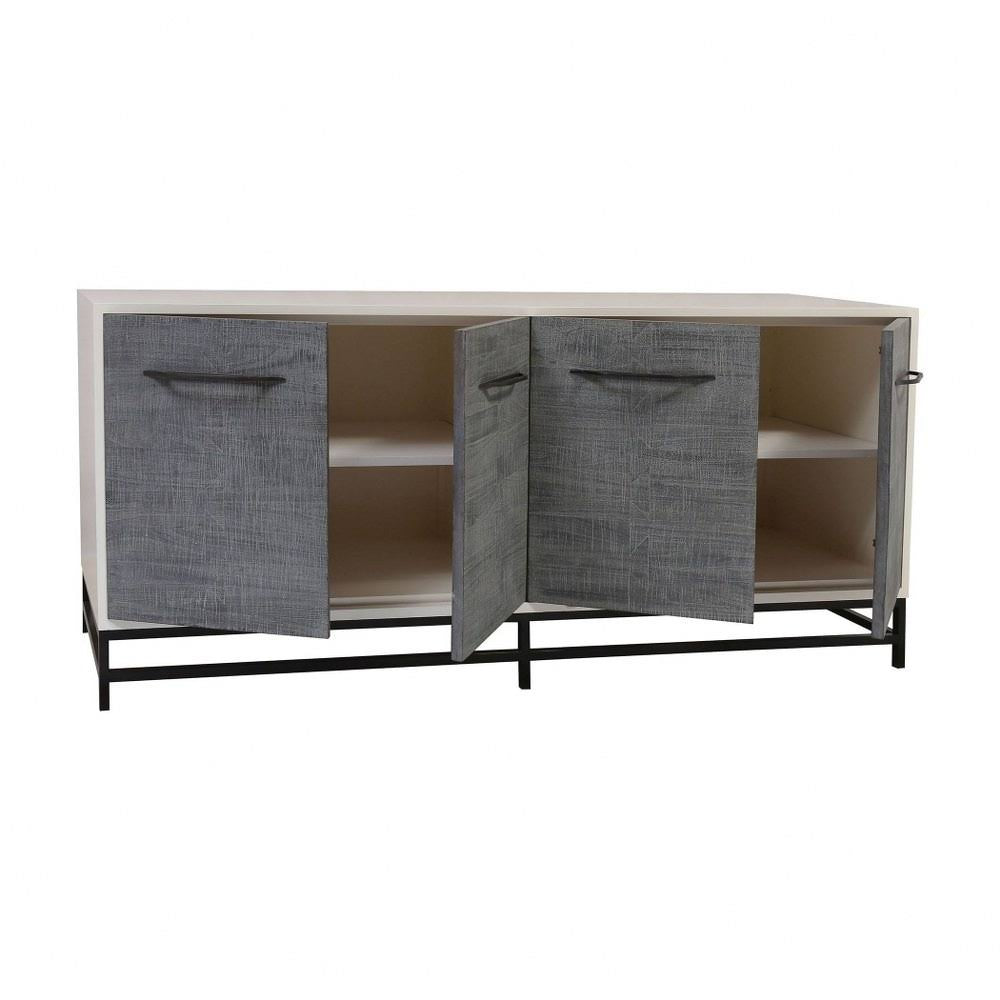 Grey Stain Four Door Drawers Buffet Table F1196