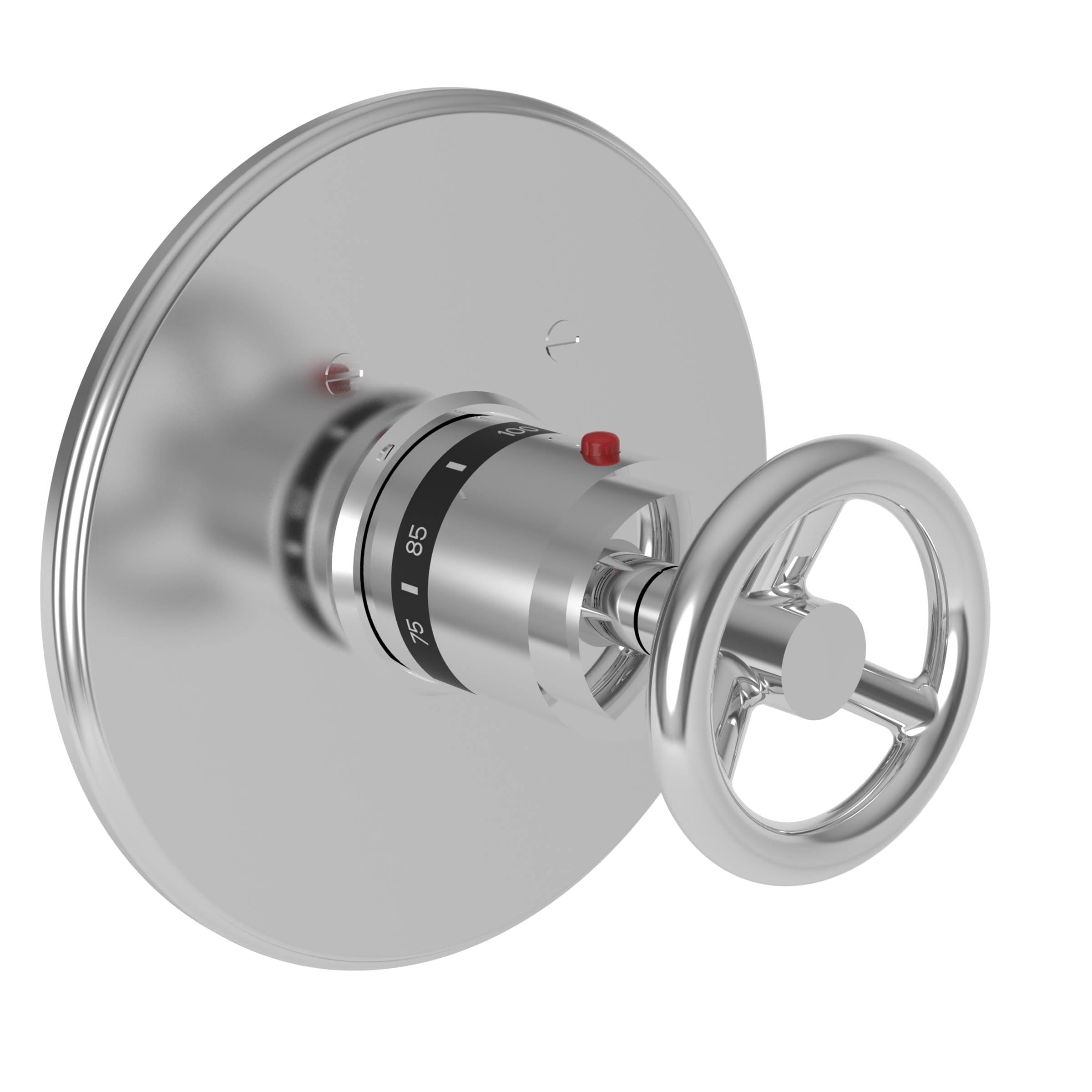 3/4x22 Round Thermostatic Trim Plate with Handle, Weathered Copper C536194