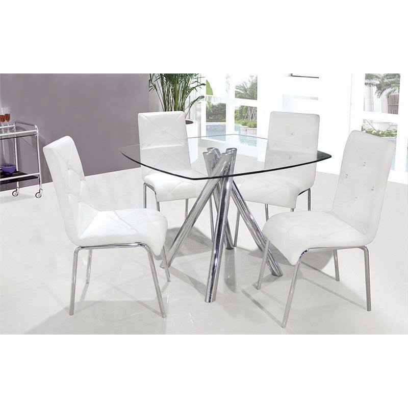 5 Pcs Square Glass Dinette Set E422