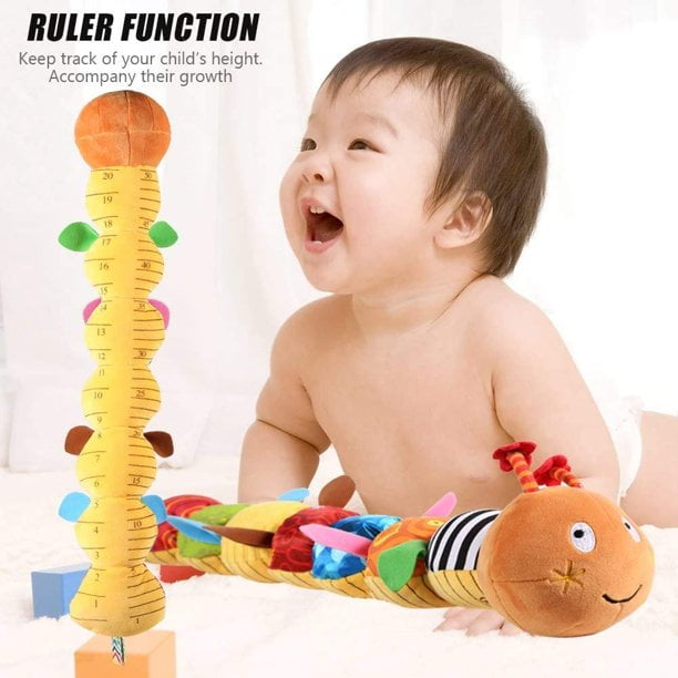 Multicolor Sensory Stuffed Animal Crinkle Toy with Bells and Rattles D44955
