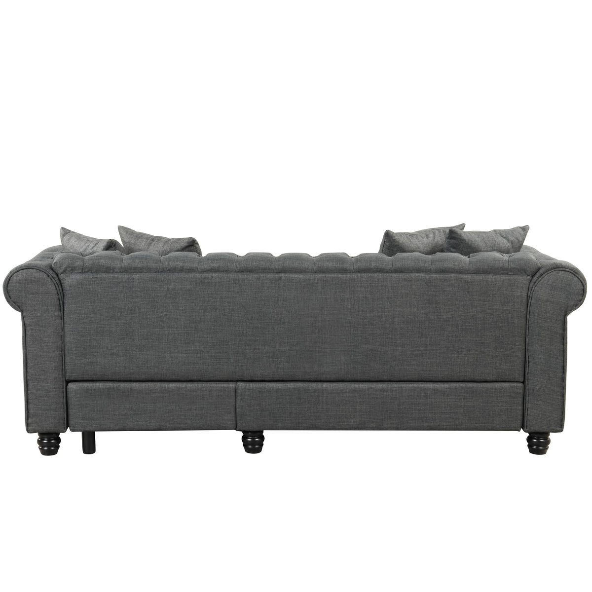 Grey Linen Chesterfield Sofa L69669