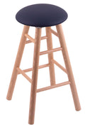 Oak Extra Tall Bar Stool with Dark Blue Seat S8974
