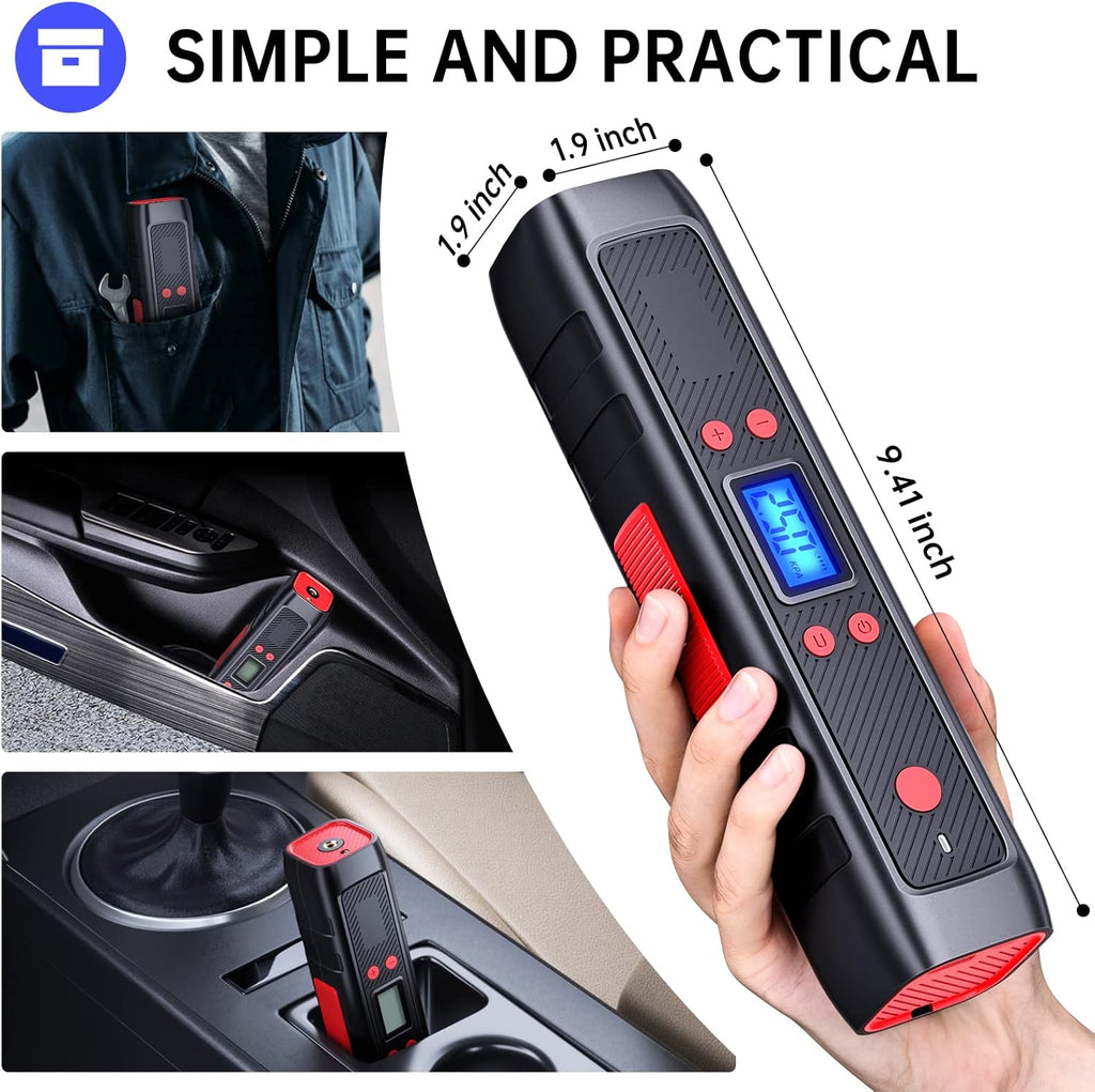 Cordless Tire Inflator with Rechargeable 2200mA Battery, Digital Pressure Gauge, LED Light, Pack of 2 D5126