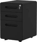 White 3-Drawer Metal Rolling File Cabinet with Lock X475120