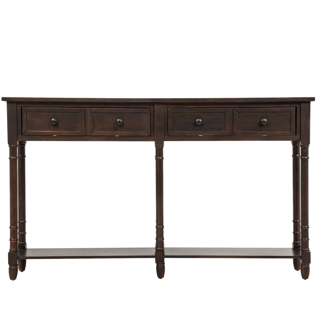 Old Pine 2-Drawer Console Table with Bottom Shelf B9869