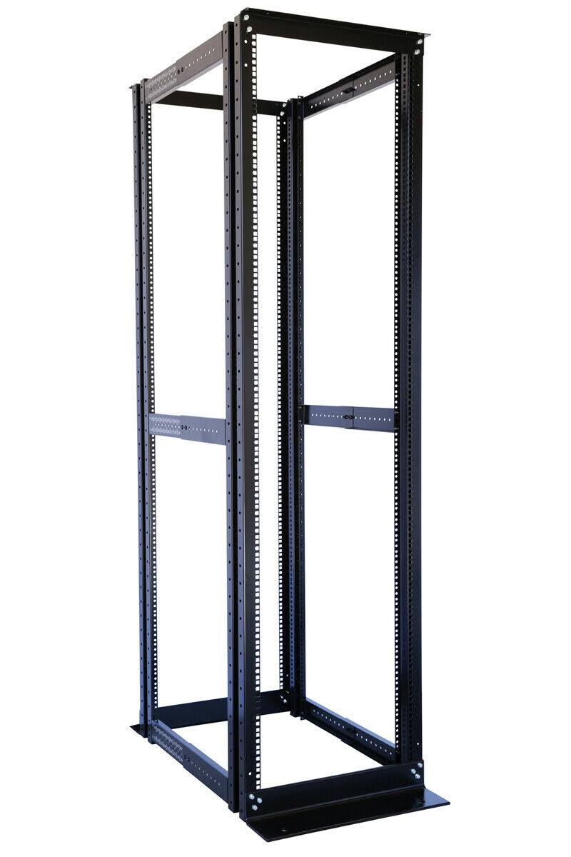 42U 4 Post Open Frame Server Rack Enclosure 19x22 Adjustable Depth with One Shelf M9821