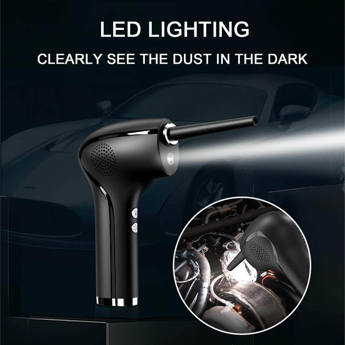 Cordless Electric Air Duster with LED Lighting, 6000mAh, 45000RPM Y5820