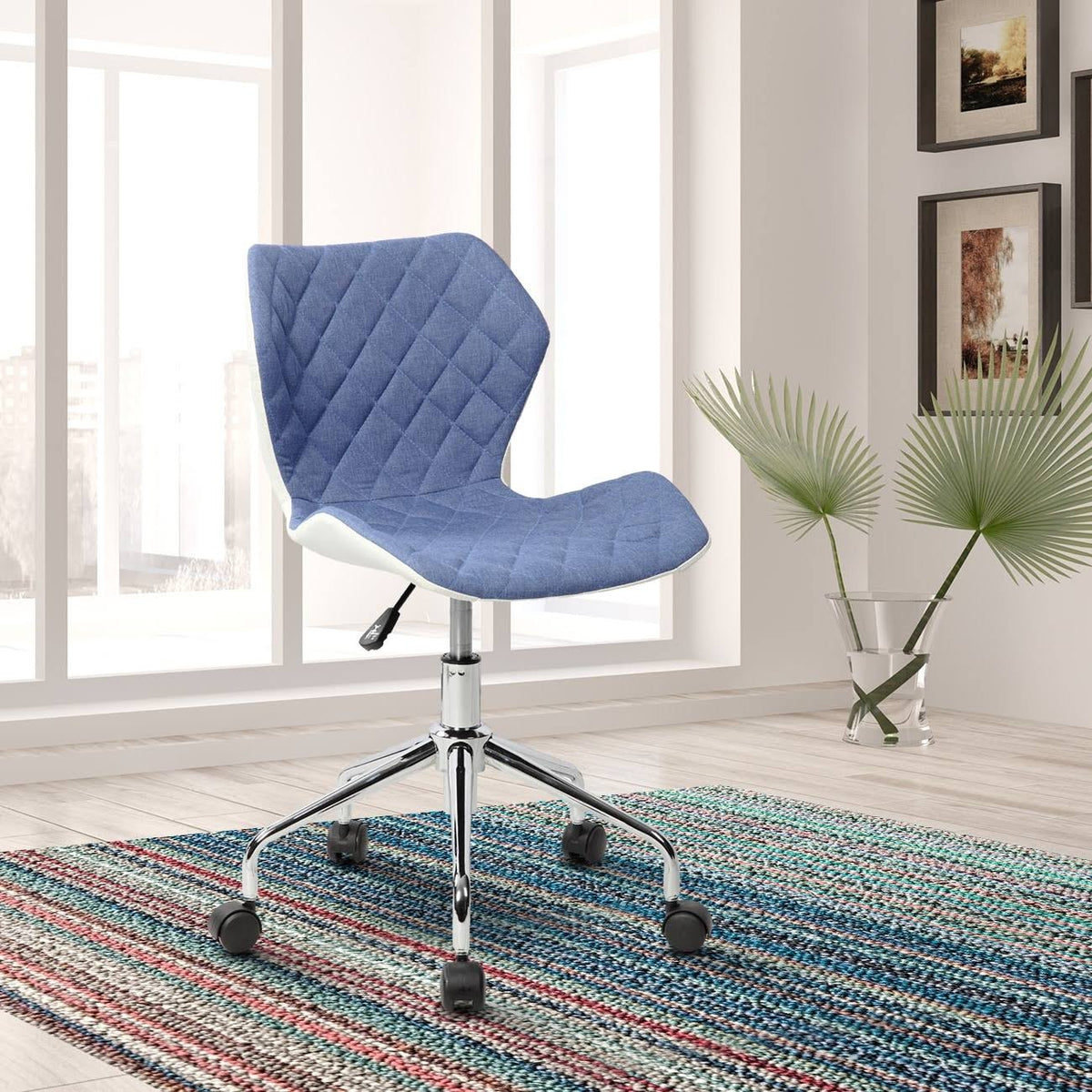Blue Height Adjustable Office Task Chair Z195