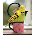 Ceramic Yellow Parakeet Bird Tea For One D8728