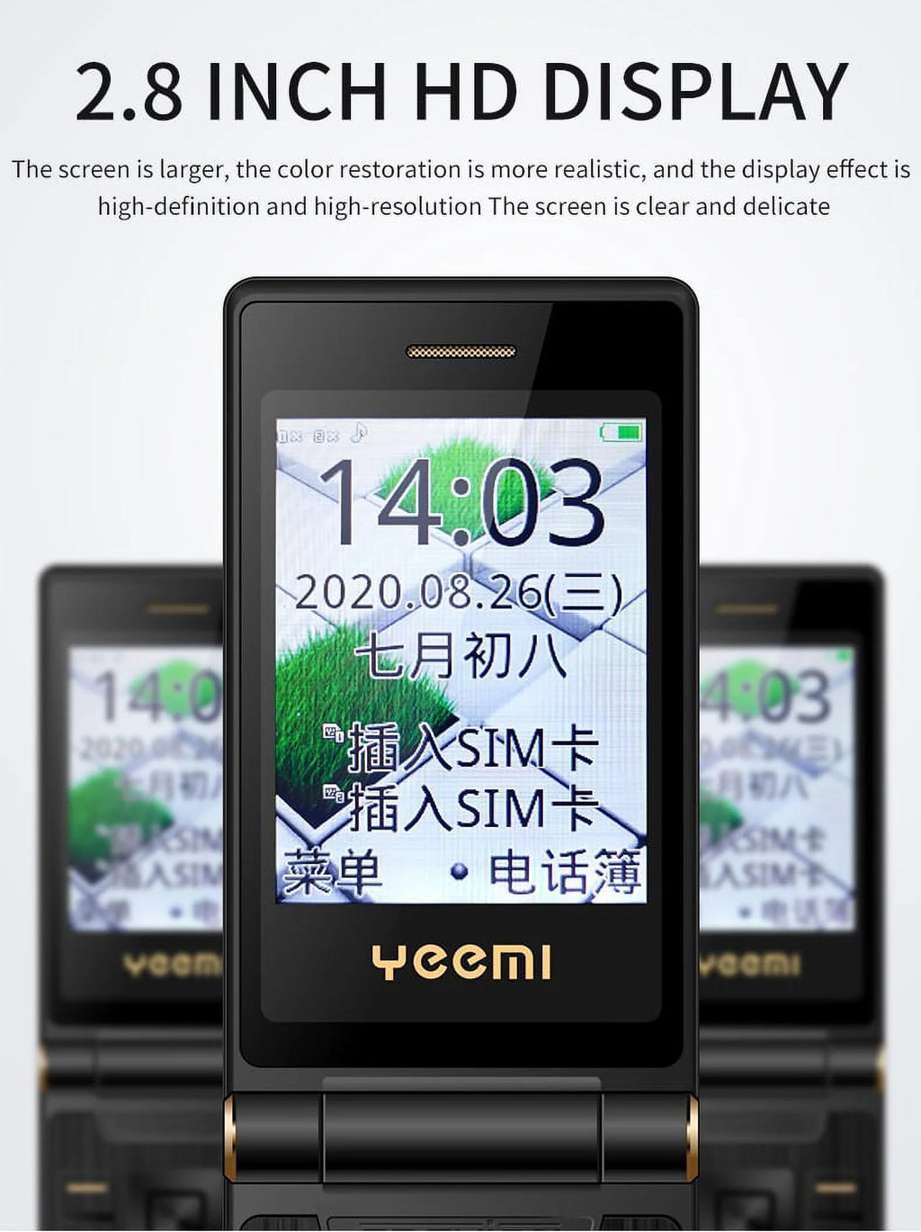 Black GSM Flip Cellphone with SOS Call, Speed Dial, Flashlight, Large Key K142272