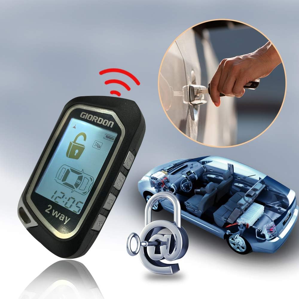 Car Alarm Security System with Remote Start, 1600 Feet Range R828594