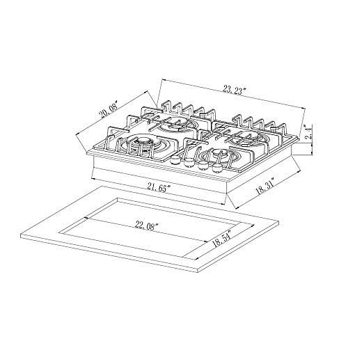 24 inch Black Gas Stove Cooktop Q438473