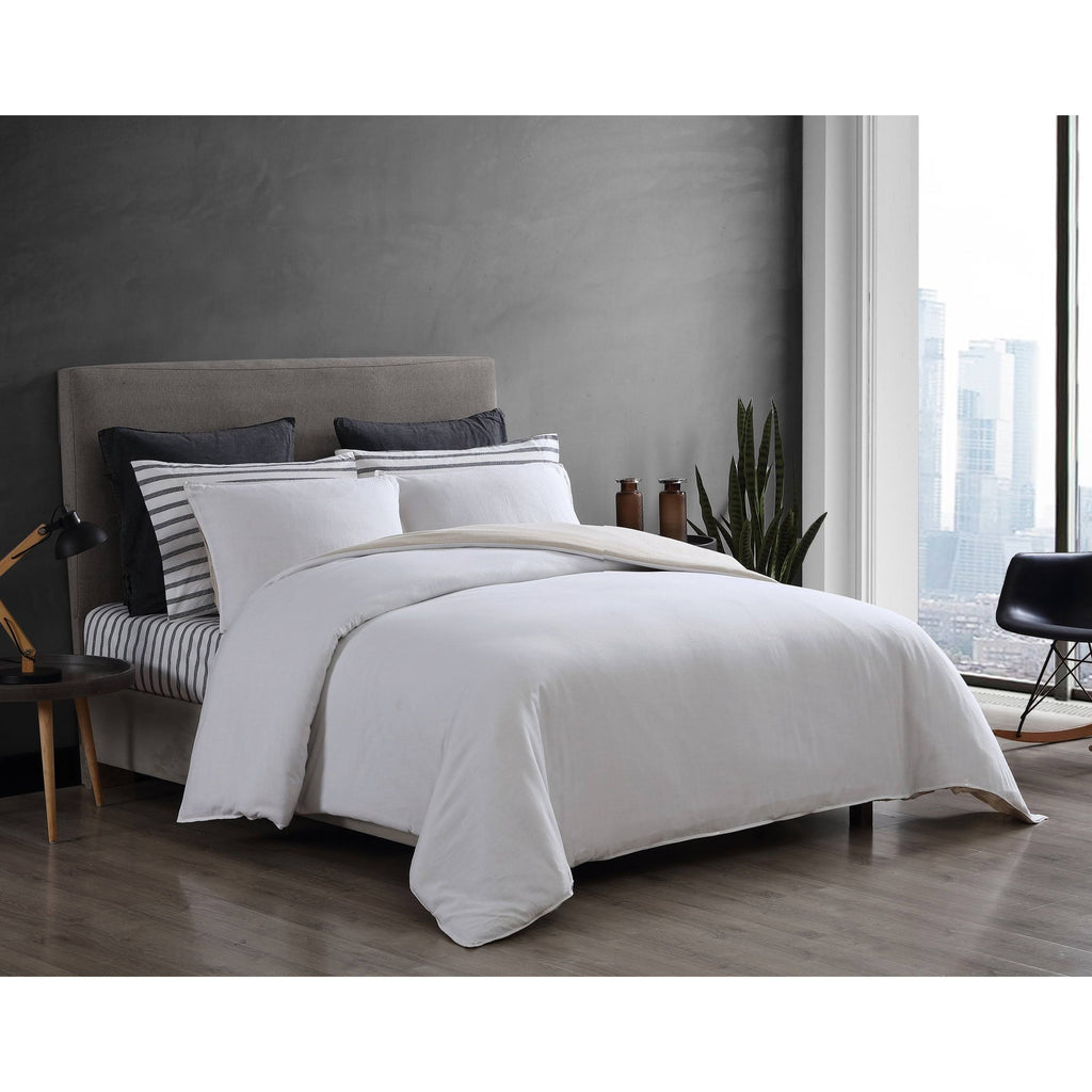 Washed Cotton Reversible Duvet Cover Set R7260