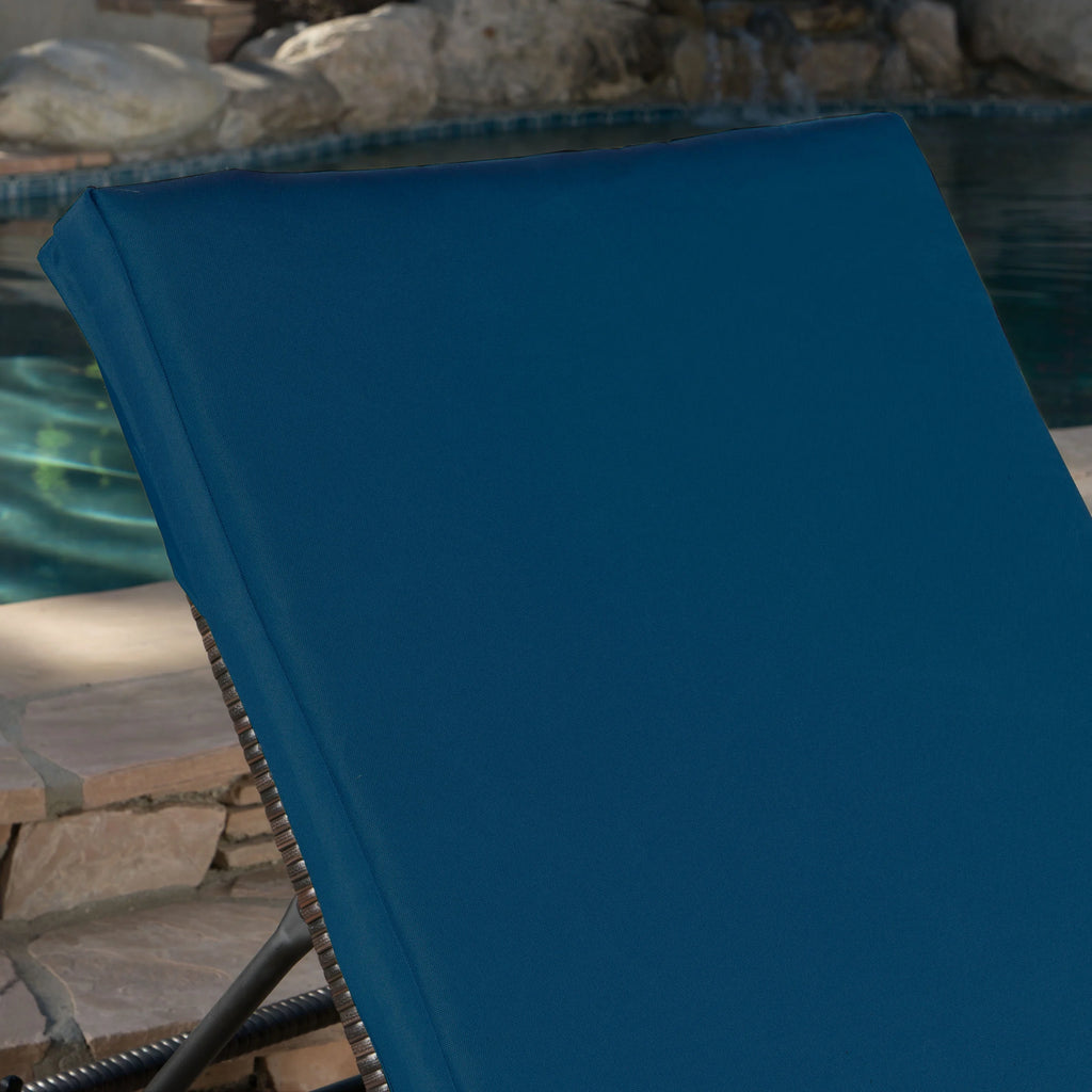 Blue Water Resistant Chaise Lounge Cushion, Set of 2 K6162