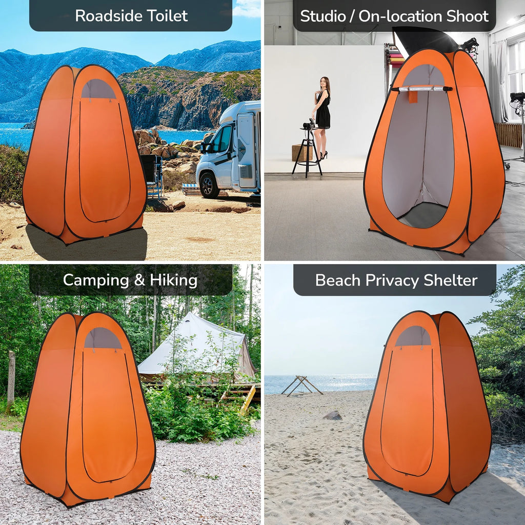 Orange Pop Up Shower Tent with Carrying Bag R847