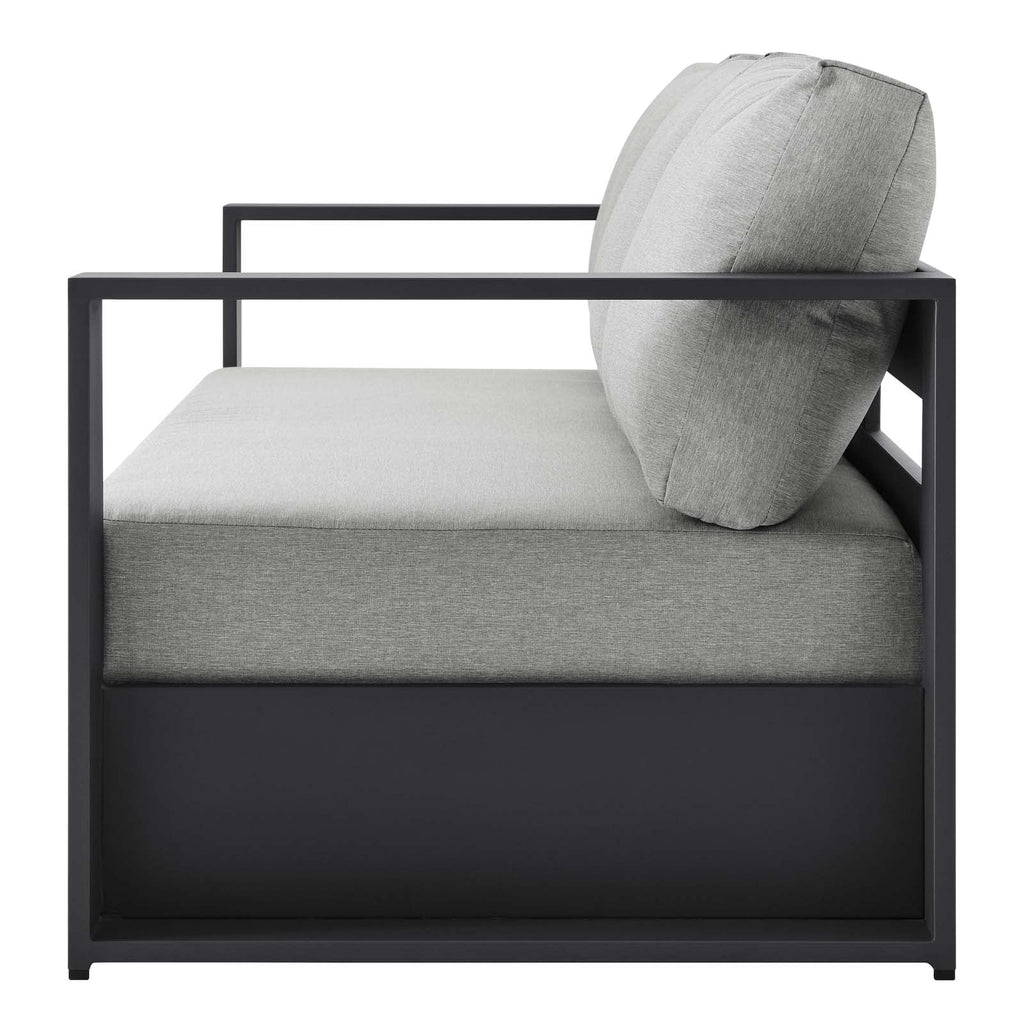 Grey Aluminum Fabric Outdoor Patio Sofa Table Set S50895