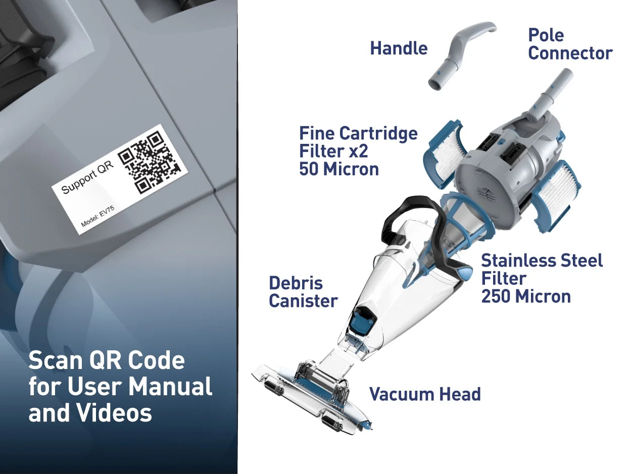 Rechargeable Pool Vacuum with Fine Filtration J4784