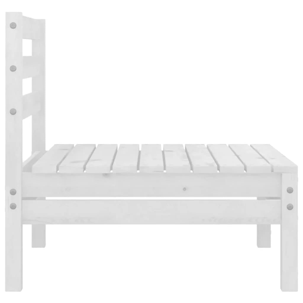 White Solid Wood Pine Patio Sofas 2 pcs O8201