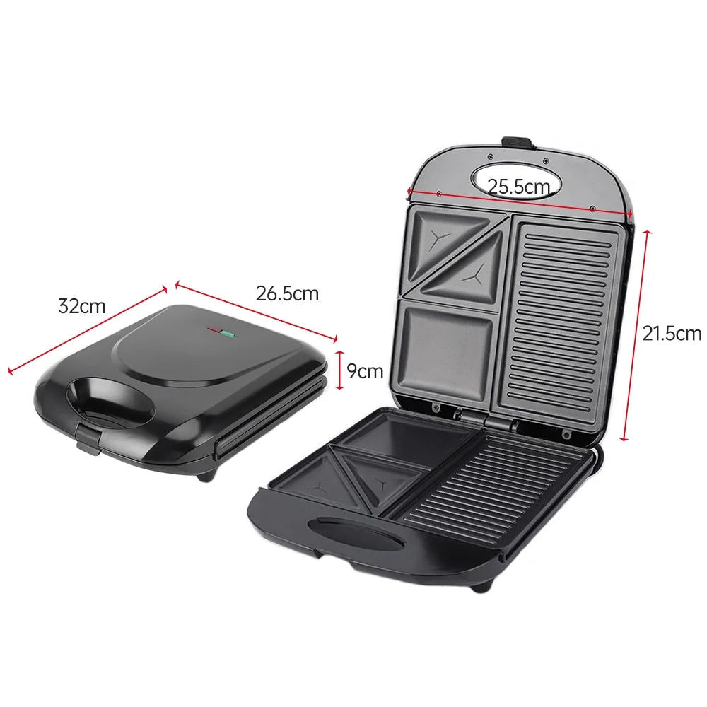 1400W Non-Stick 3in1 Electric Grill Waffle Maker D904658