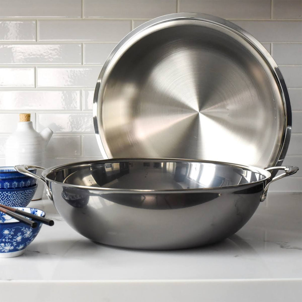 Stainless Steel Covered Wok K34942