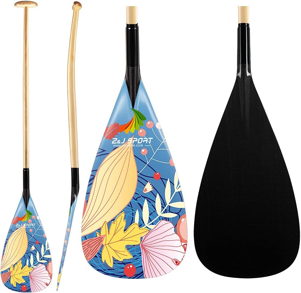 Carbon Blade Wood Bent Shaft Canoe Paddle U280288