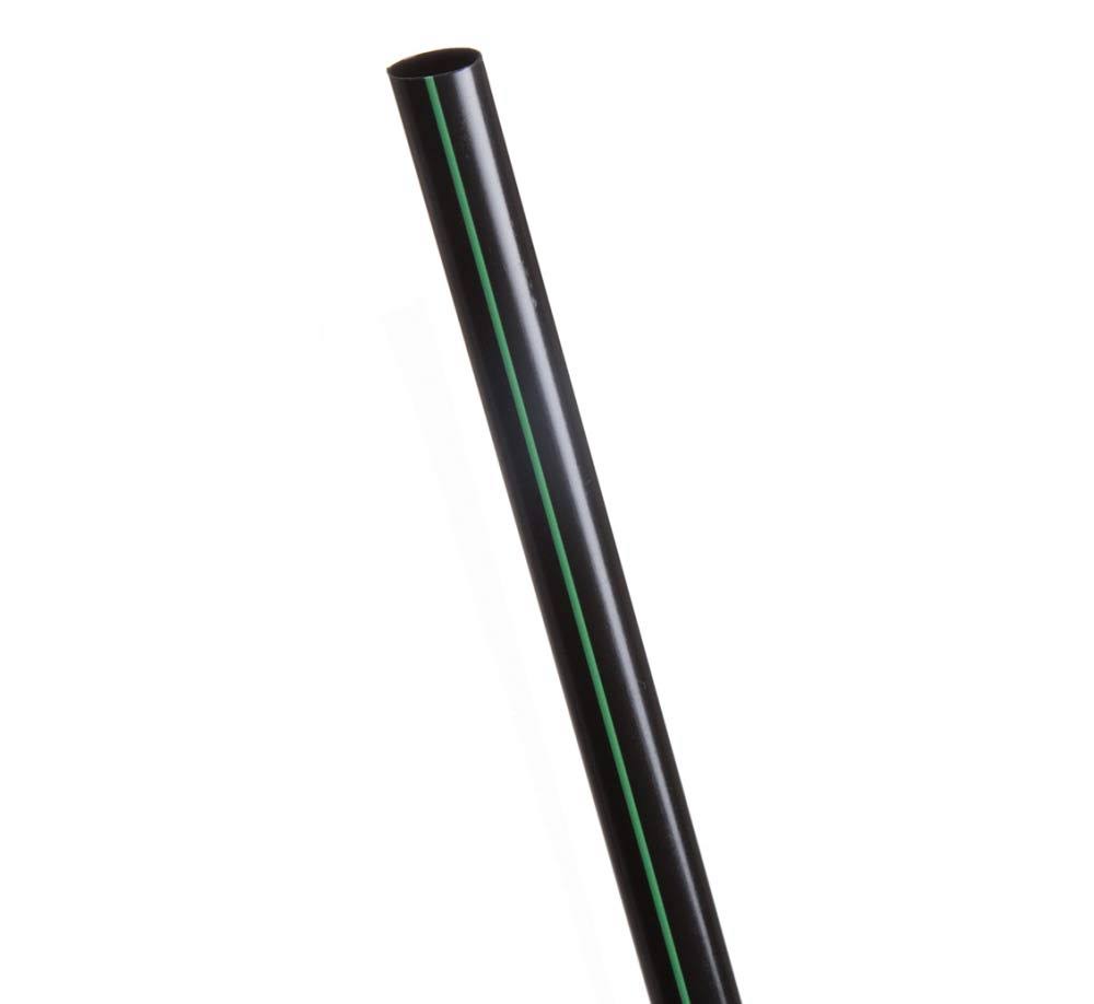7.75x22 Black Giant Straw Unwrapped 7200 Ct Case P615042