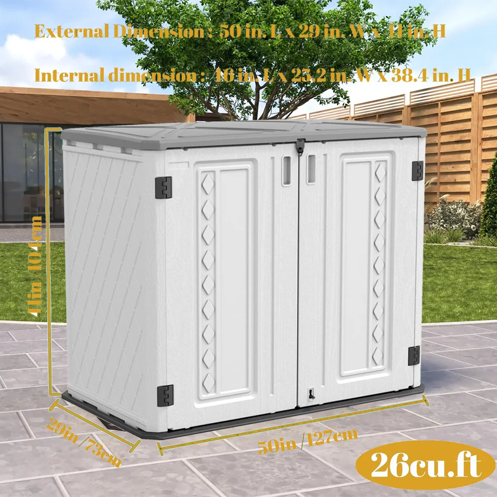 Off-White HDPE Resin Storage Cabinet 26 Cu.ft J711