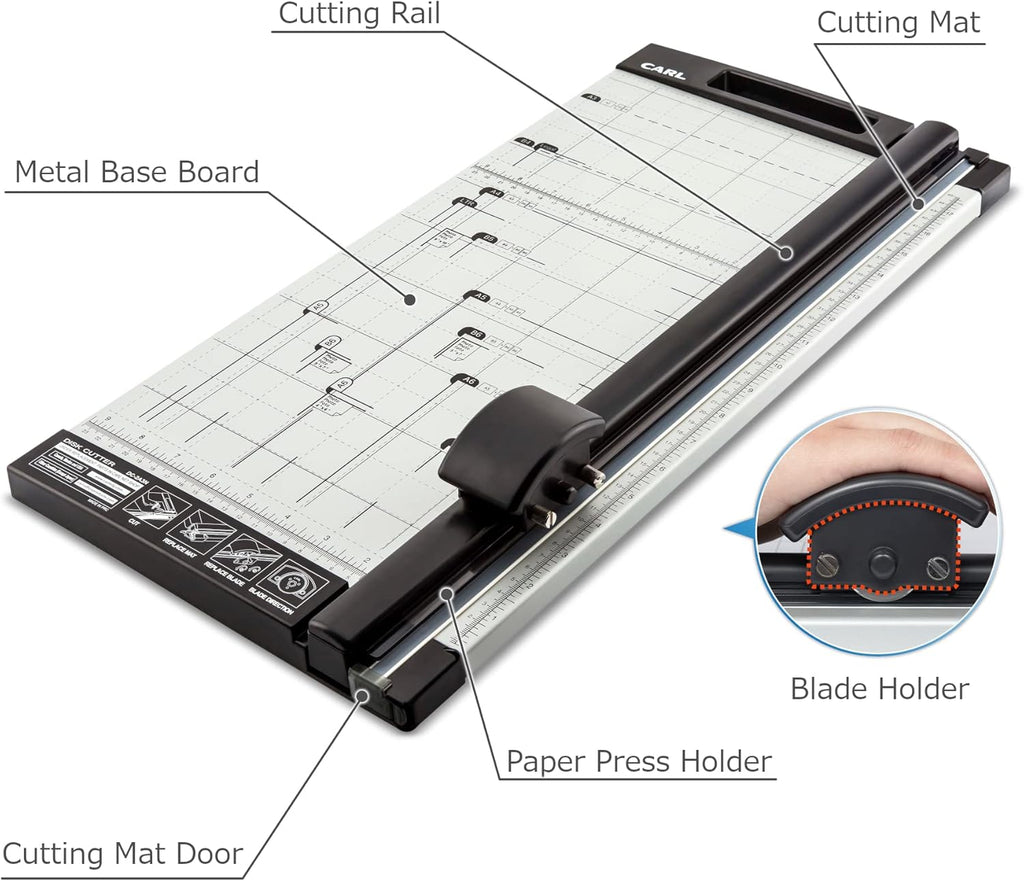 18 inch Rotary Paper Trimmer, Metal Base, 15 Sheet Cutting Capacity, Pack of 2 D991561