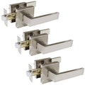 Satin Nickel Interior Door Levers with Keyless Lockset T18973