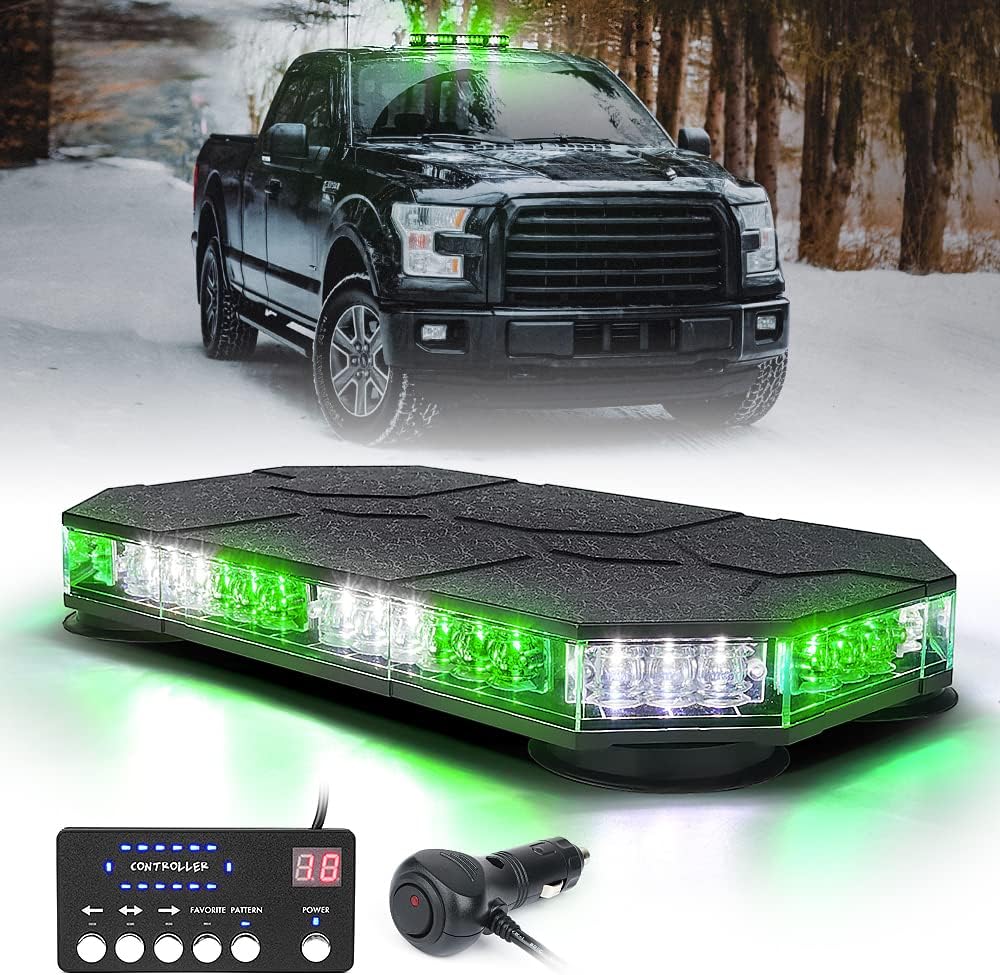 Blue LED Rooftop Strobe Beacon Lights Bar, Magnetic Mount, Pack of 2 Z80110
