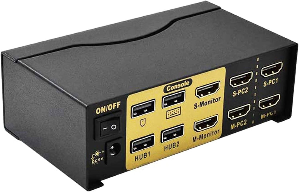 2 Port Dual Monitor KVM Switch with USB 2.0 Hub, 4k 60Hz Q955