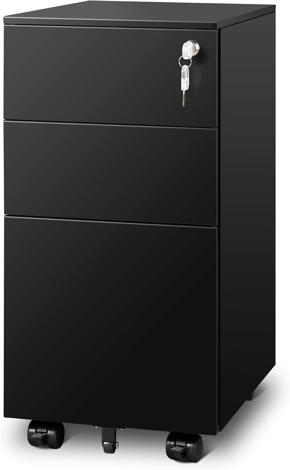 White 3 Drawer Mobile Filing Cabinet H84978