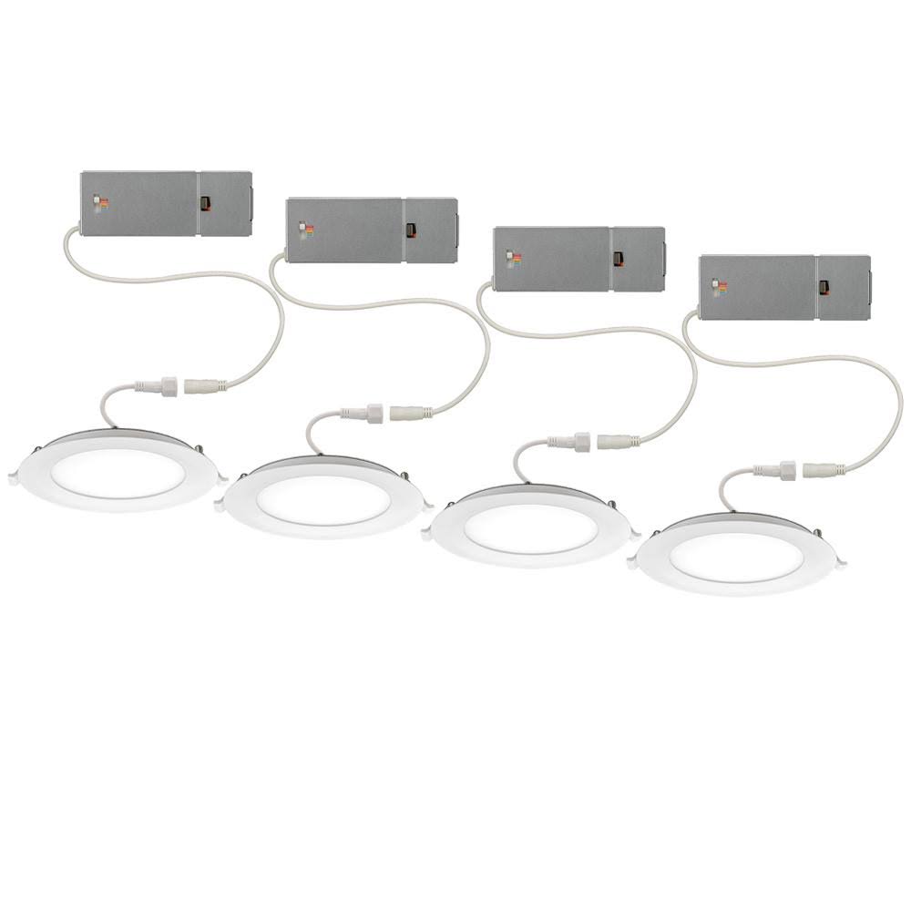 Low Profile 6 in. Canless Integrated LED Recessed Light Trim 900 Lumens Dimmable (4-Pack) M73873