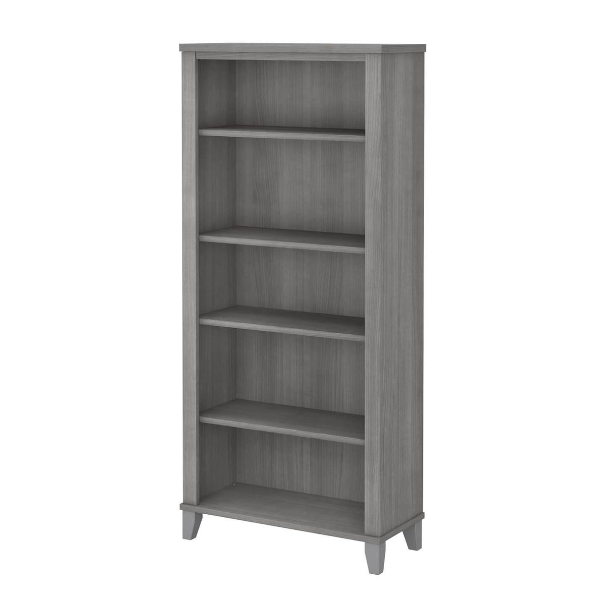 5-Shelf Bookcase in Storm Gray and White F5519