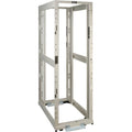 42U 4-Post Open Frame Rack White Square Hole Heavy Duty Caster Rack F71556