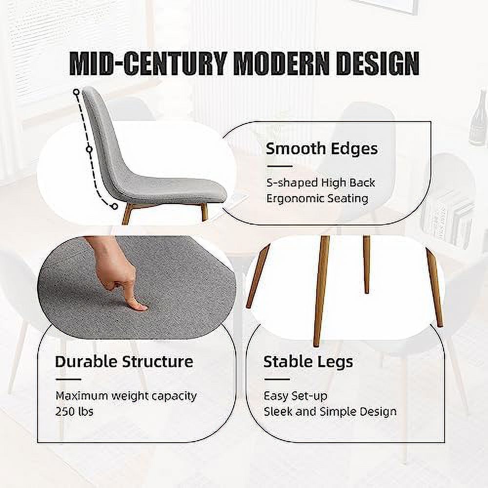Dining Chairs Set of 4 PU Faux Leather with Metal Legs Q5934