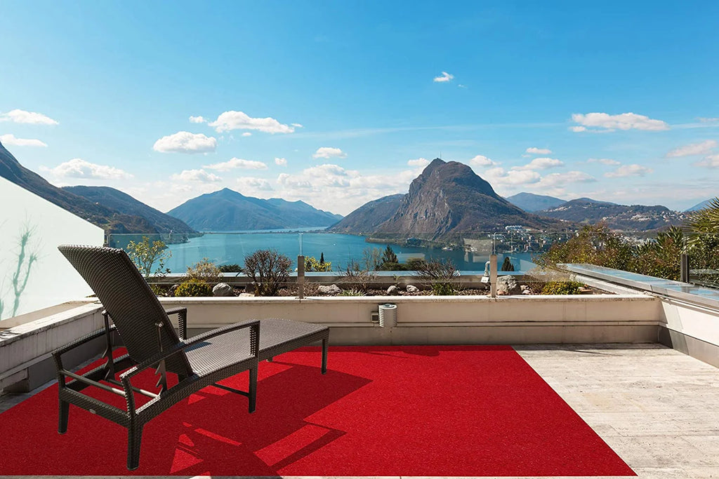 Red 100% UV Olefin Indoor/Outdoor Area Rugs W222922