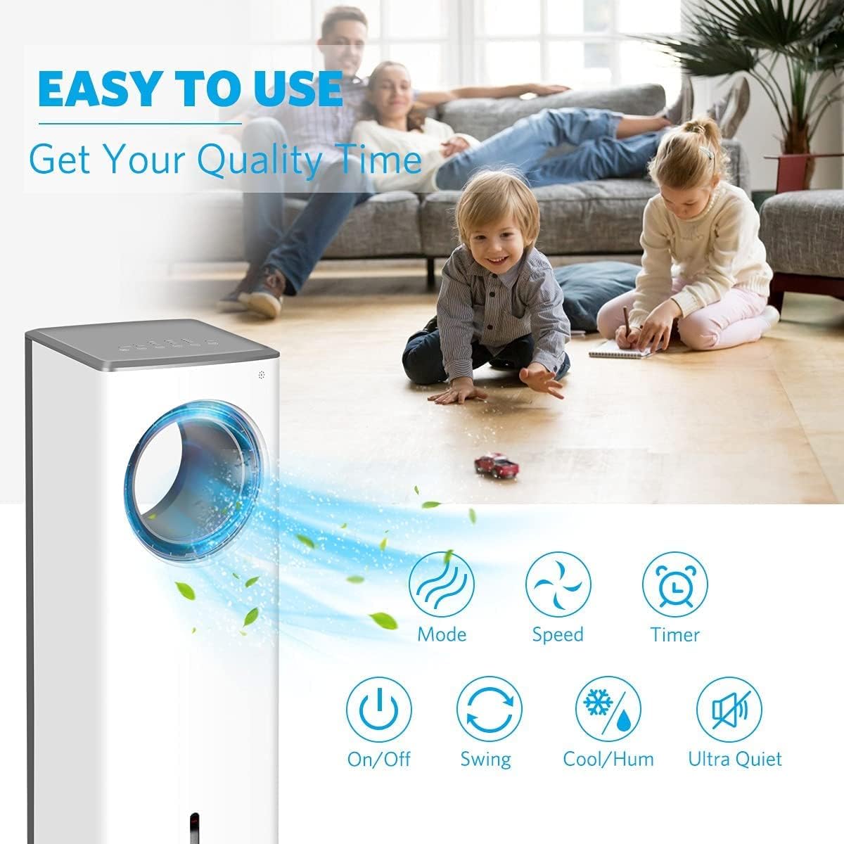 3-in-1 Evaporative Air Cooler Tower Fan H604