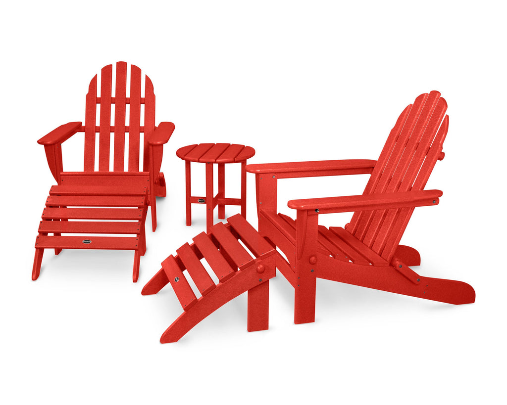 Sunset Red 5-Piece Adirondack Set Q395
