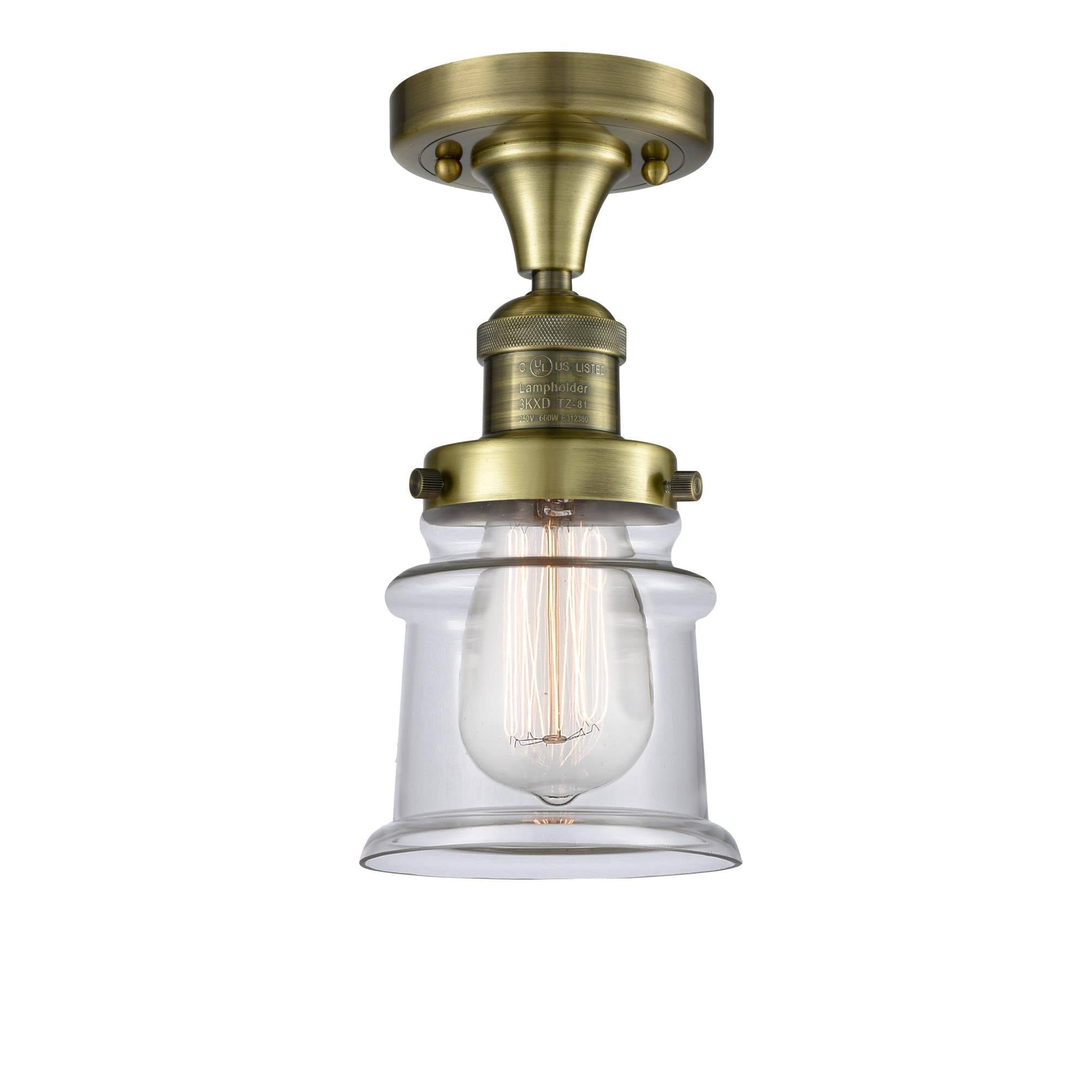 Antique Brass Semi-Flush Mount Light I886229