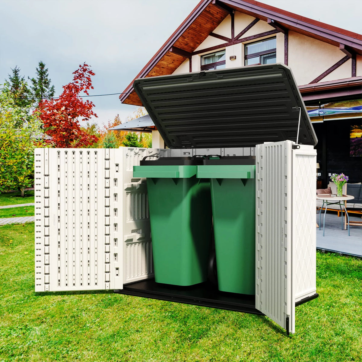 Off-White HDPE Resin Storage Cabinet 26 Cu.ft J711