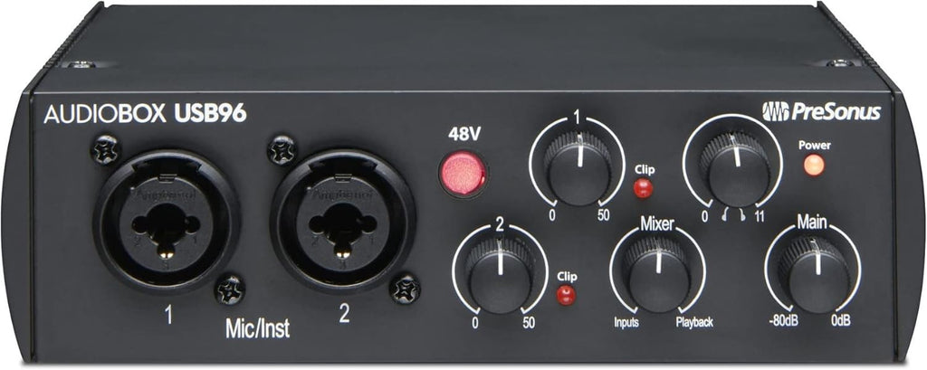 2x2 USB 2.0 Audio Interface with Headphones and Cable Bundle J306