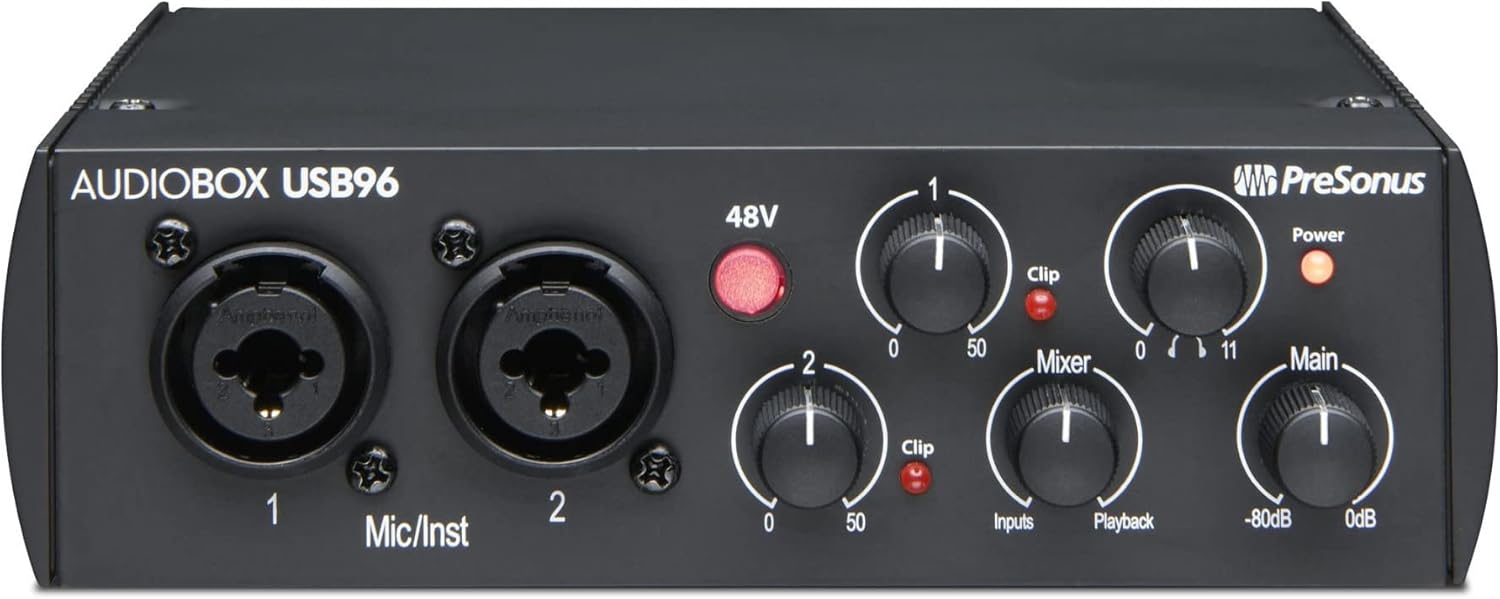 2x2 USB 2.0 Audio Interface with Headphones and Cable Bundle J306