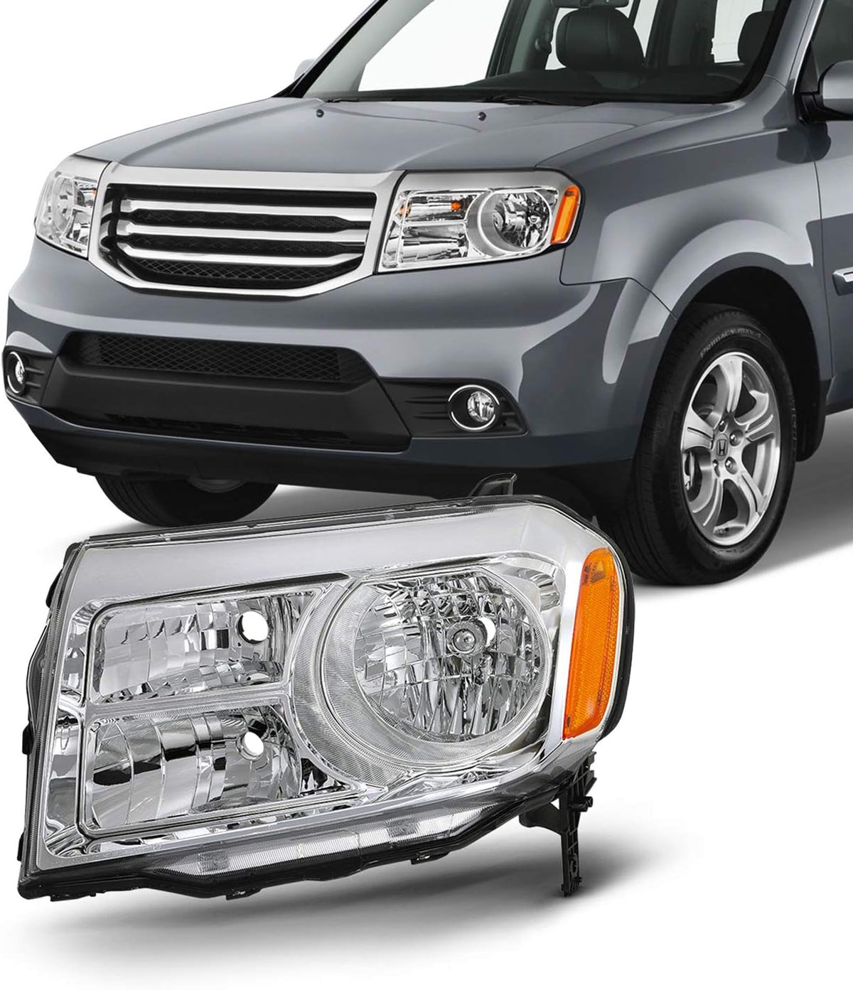 Chrome Halogen Headlight Driver Left Side Replacement S188992