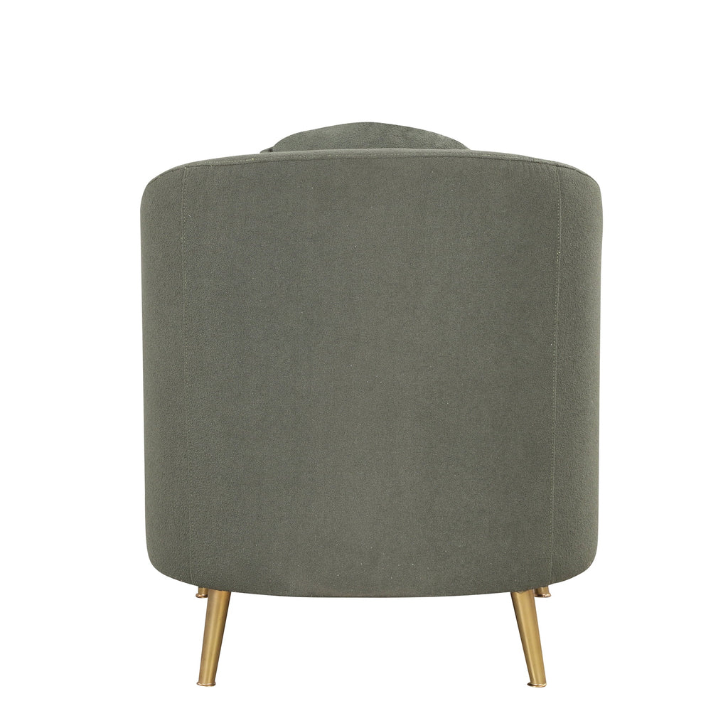 Seaweed Green Upholstered Accent Chair with Metal Legs Q345