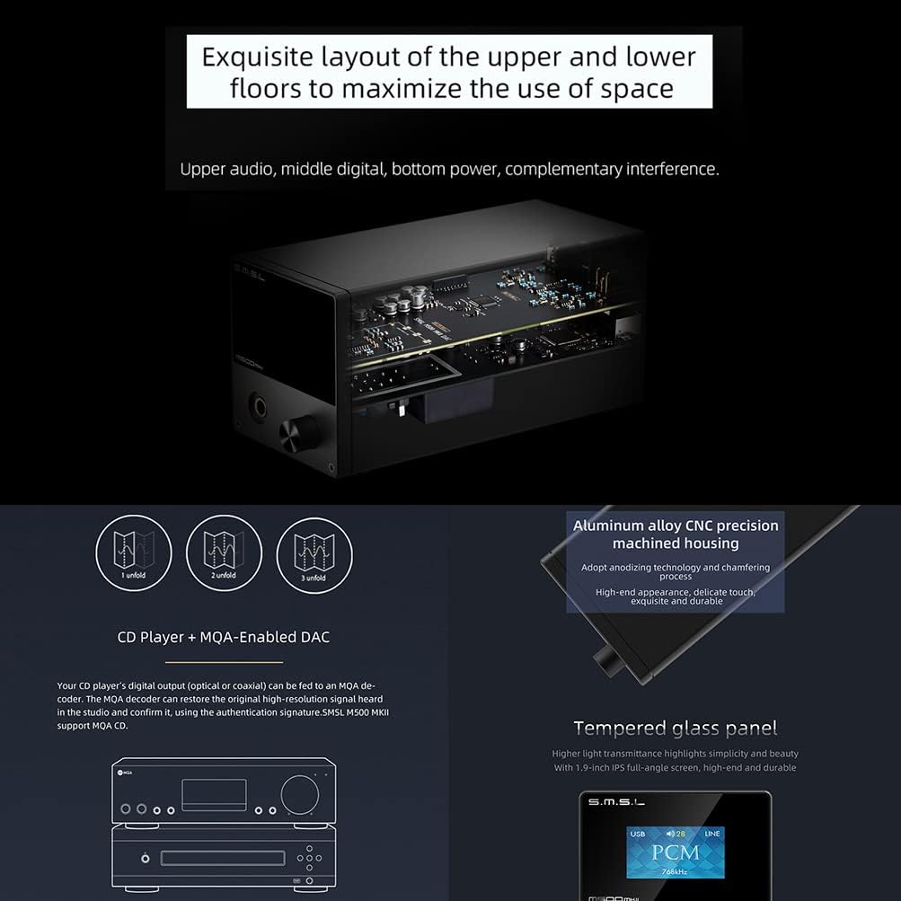 ES9038PRO XU216 MQA DAC Headphone Amplifier W537420