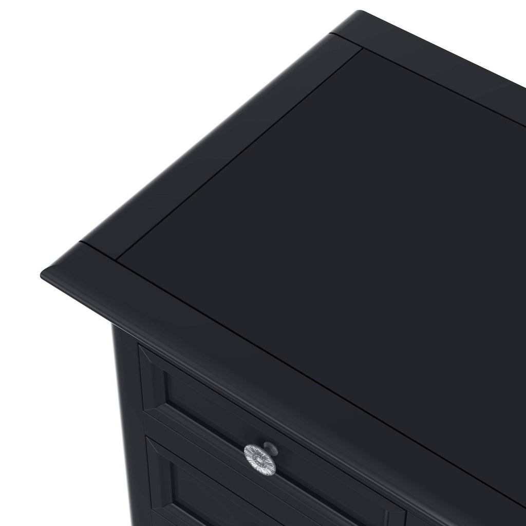 Black Console Table with 6 Drawer and 1 Cabinet and 1 Shelf P9649