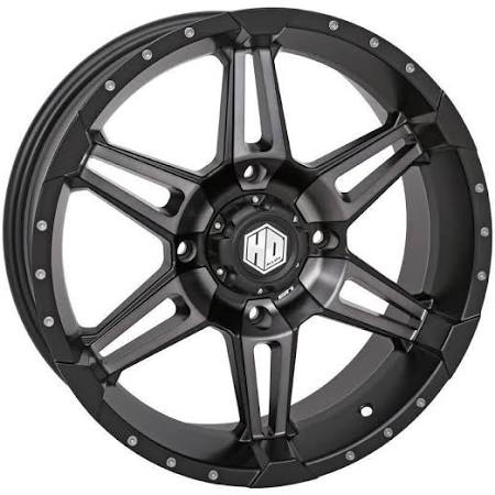 STI HD7 Alloy Wheel 14x7 4.0 + 3.0 Matte Black/Radiant Red A4426